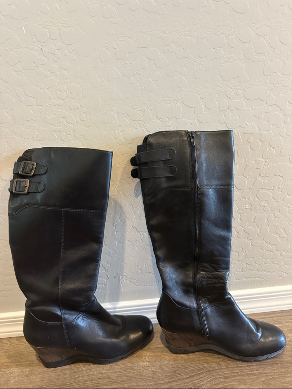 Sanita Women's Black Knee-High Leather Boots size 38